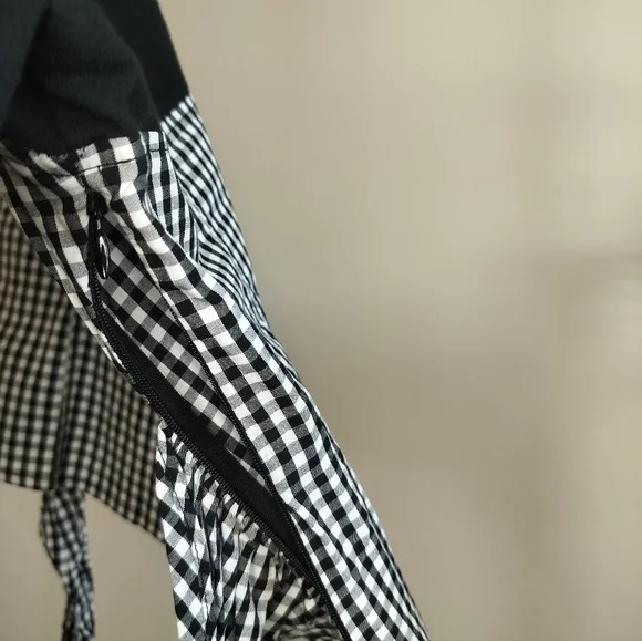 Express One Eleven Black Blouse with Gingham size XS - Picture 4 of 6